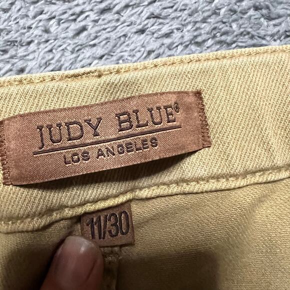 Judy Blue Jeans Womens 11 /30 Khaki High Waisted Grment Dyed Cuffed Jogger - Picture 5 of 11